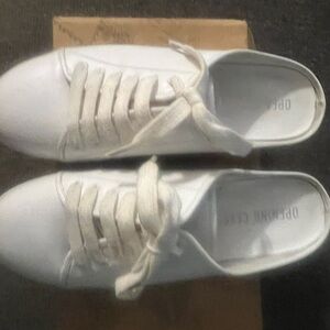 Opening Ceremony All-White Minimalist Leather Sneakers